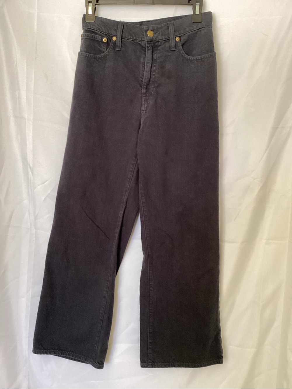 J.Crew Slim Wide Leg Jeans Womens Gray/Black High Rise Denim BT613 size 27